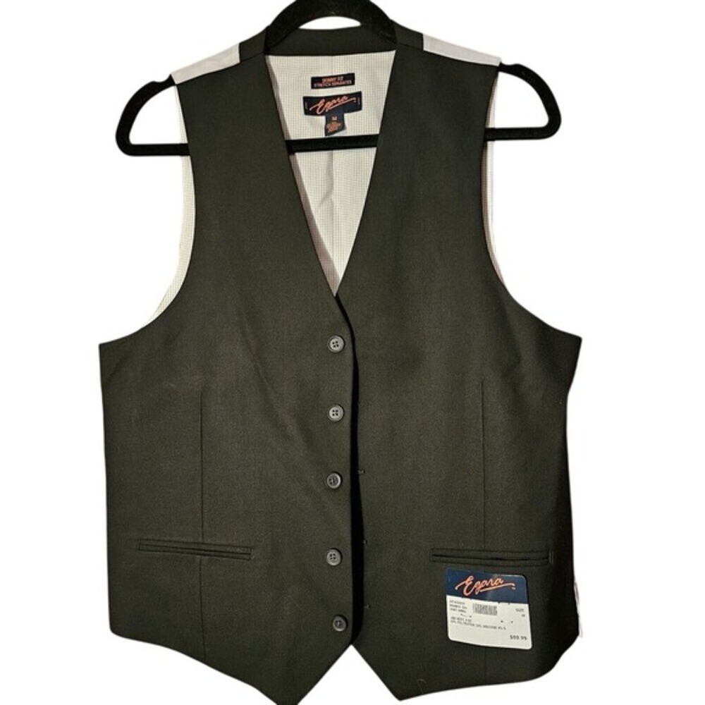 Egara Men's Medium Black Formal Suit Vest – Prom Wedding, ‎ Black Tie NWT